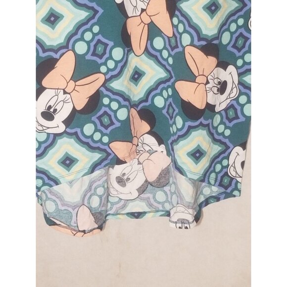 LuLaRoe Irma Disney tunic Minnie mouse green polyester blend size xxs READ new - Picture 9 of 9